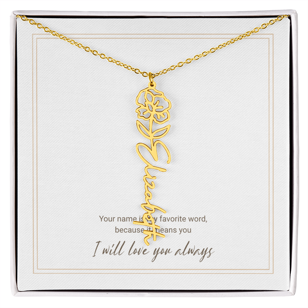 Personalized Flower Name Necklace – A Unique and Meaningful Gift for Her