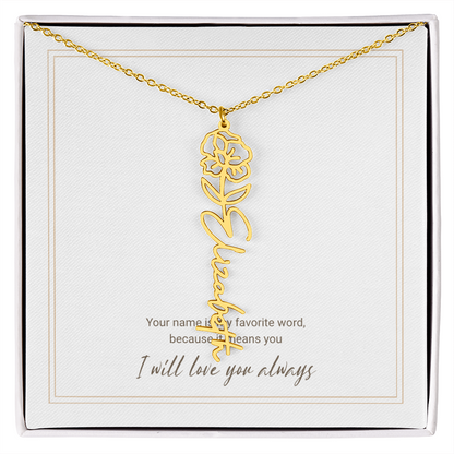 Personalized Flower Name Necklace – A Unique and Meaningful Gift for Her