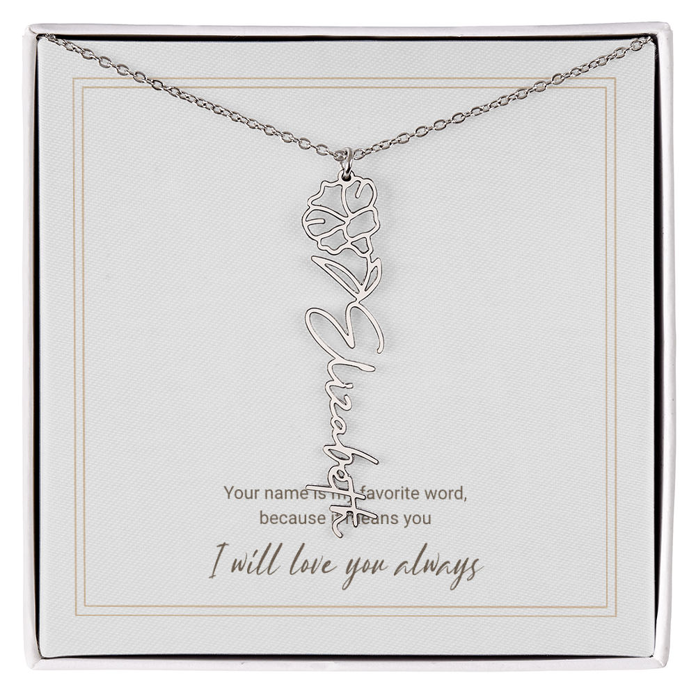 Personalized Flower Name Necklace – A Unique and Meaningful Gift for Her