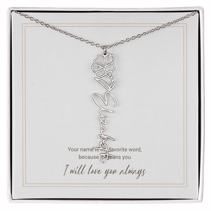 Personalized Flower Name Necklace – A Unique and Meaningful Gift for Her