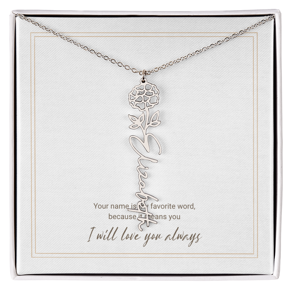 Personalized Flower Name Necklace – A Unique and Meaningful Gift for Her