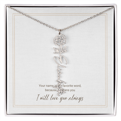 Personalized Flower Name Necklace – A Unique and Meaningful Gift for Her