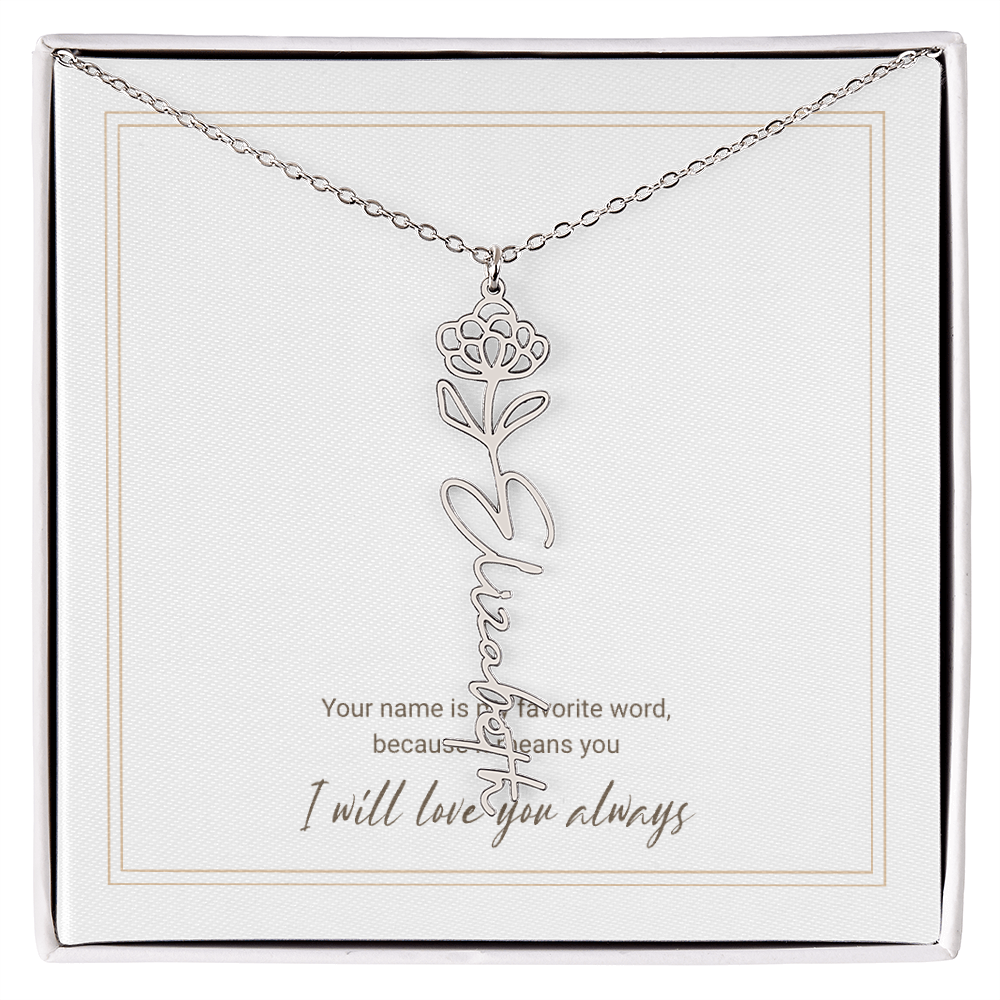 Personalized Flower Name Necklace – A Unique and Meaningful Gift for Her