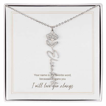 Personalized Flower Name Necklace – A Unique and Meaningful Gift for Her