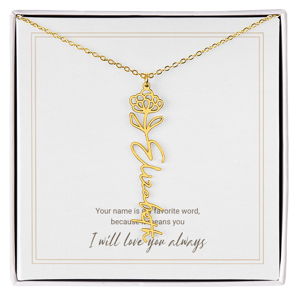 Personalized Flower Name Necklace – A Unique and Meaningful Gift for Her
