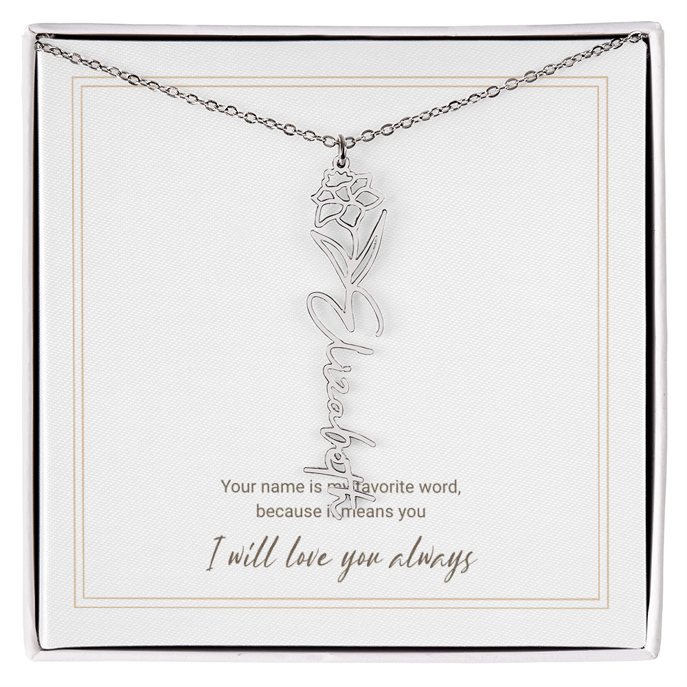 Personalized Flower Name Necklace – A Unique and Meaningful Gift for Her