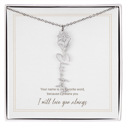 Personalized Flower Name Necklace – A Unique and Meaningful Gift for Her