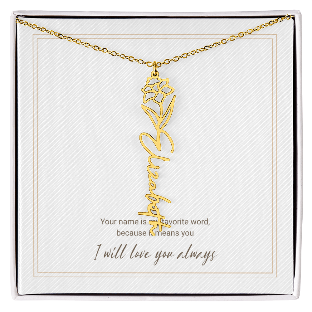 Personalized Flower Name Necklace – A Unique and Meaningful Gift for Her