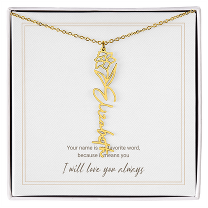 Personalized Flower Name Necklace – A Unique and Meaningful Gift for Her