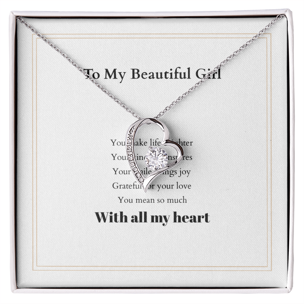 Forever Love Necklace with Custom Message Card – Personalized Gift for Her