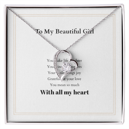 Forever Love Necklace with Custom Message Card – Personalized Gift for Her