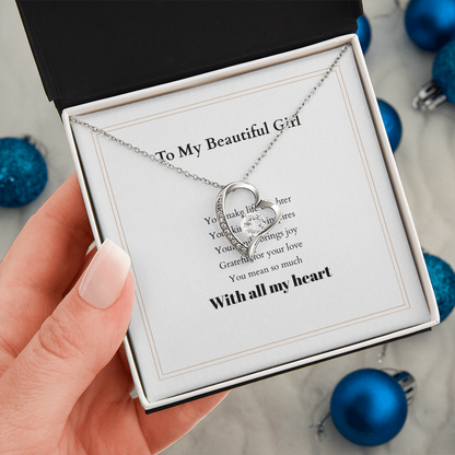 Forever Love Necklace with Custom Message Card – Personalized Gift for Her