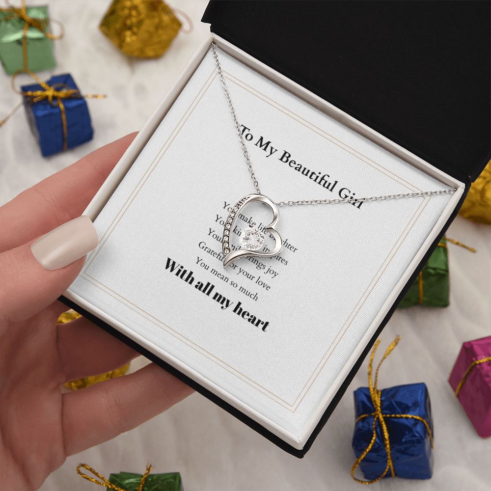 Forever Love Necklace with Custom Message Card – Personalized Gift for Her