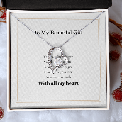 Forever Love Necklace with Custom Message Card – Personalized Gift for Her