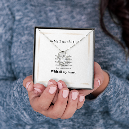 Forever Love Necklace with Custom Message Card – Personalized Gift for Her