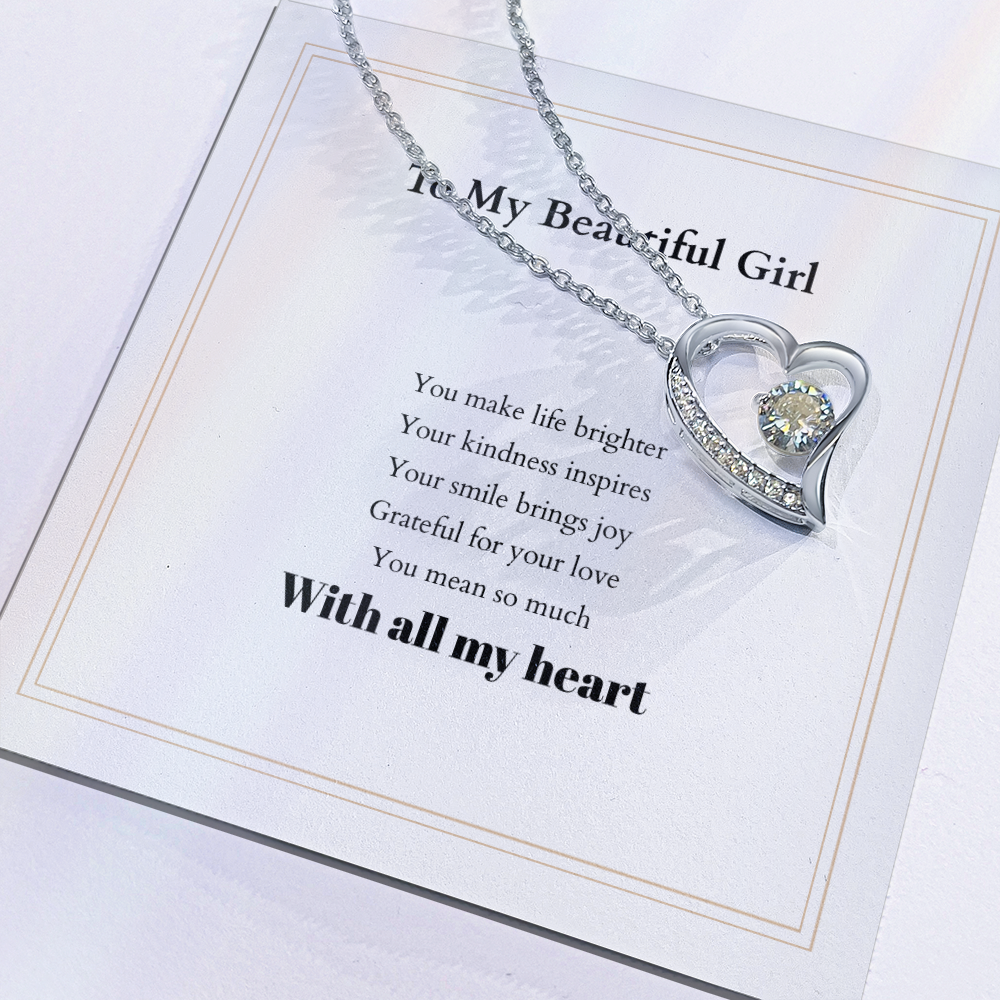 Forever Love Necklace with Custom Message Card – Personalized Gift for Her