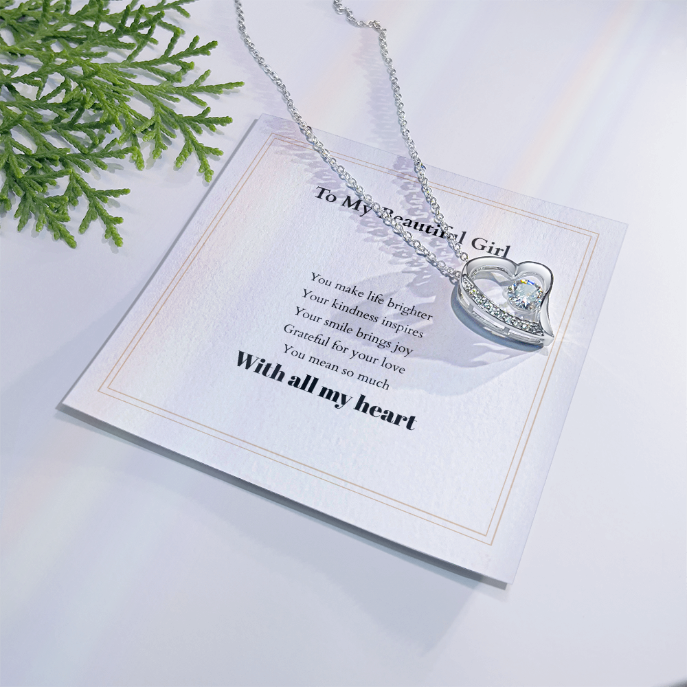 Forever Love Necklace with Custom Message Card – Personalized Gift for Her