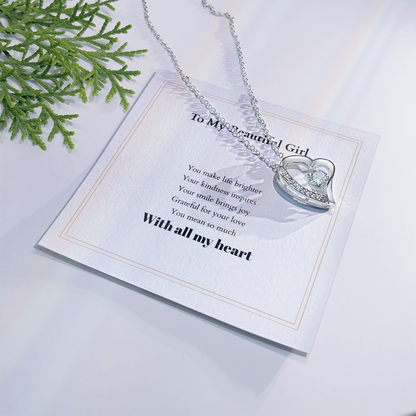 Forever Love Necklace with Custom Message Card – Personalized Gift for Her