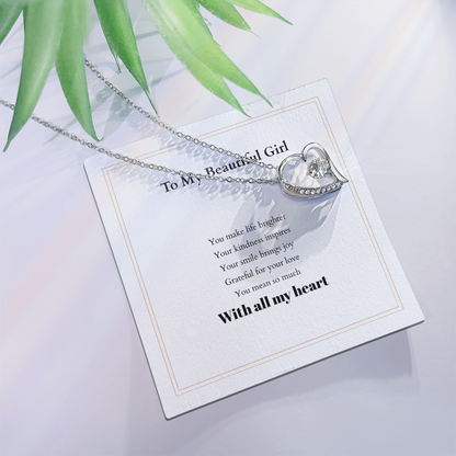 Forever Love Necklace with Custom Message Card – Personalized Gift for Her