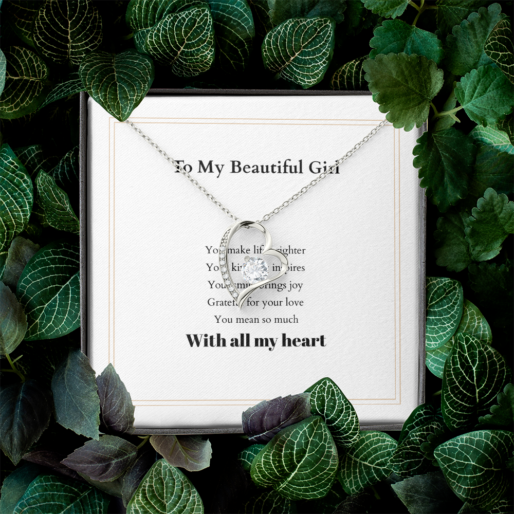 Forever Love Necklace with Custom Message Card – Personalized Gift for Her