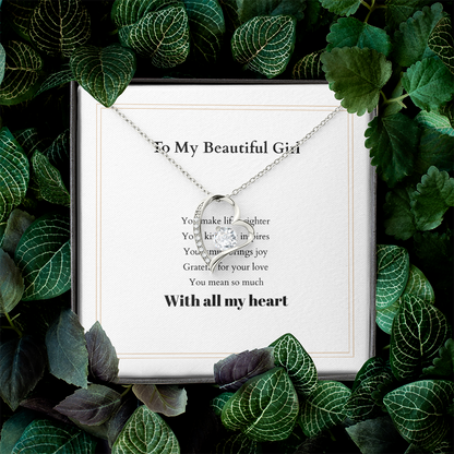 Forever Love Necklace with Custom Message Card – Personalized Gift for Her