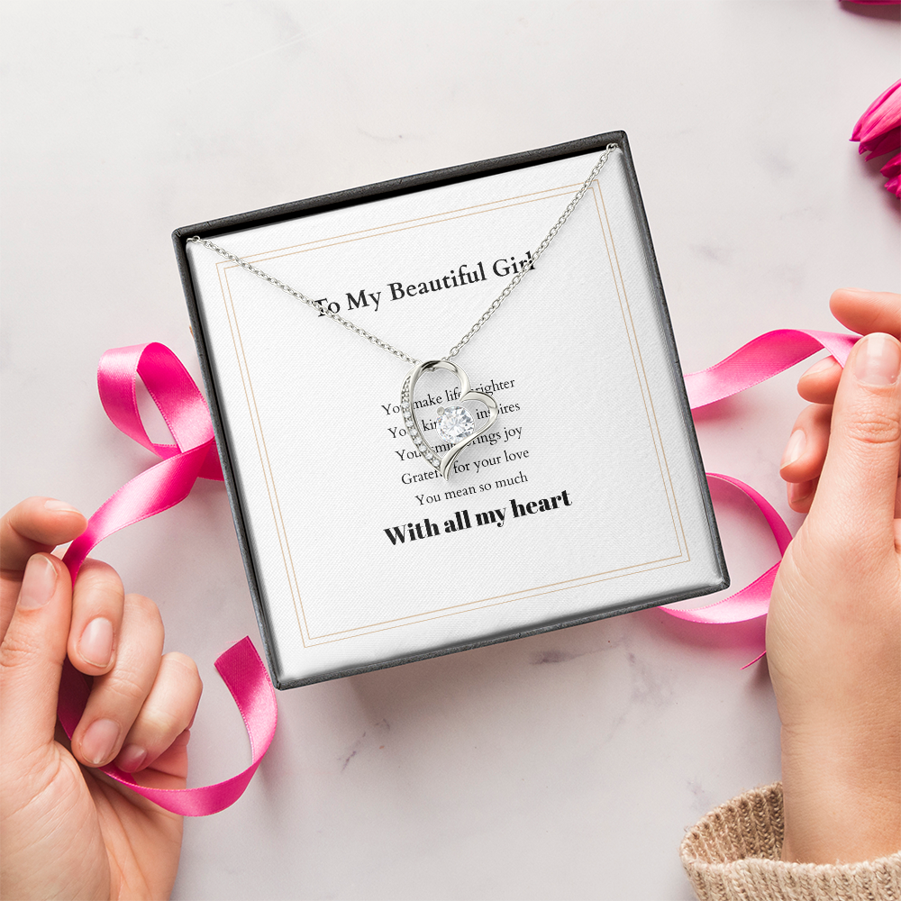 Forever Love Necklace with Custom Message Card – Personalized Gift for Her