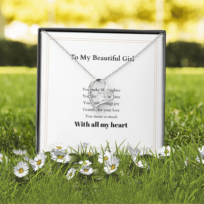 Forever Love Necklace with Custom Message Card – Personalized Gift for Her