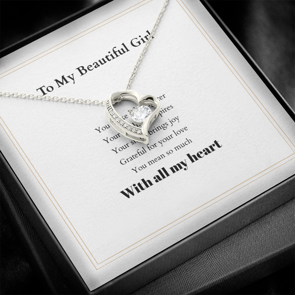 Forever Love Necklace with Custom Message Card – Personalized Gift for Her