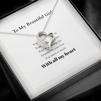 Forever Love Necklace with Custom Message Card – Personalized Gift for Her