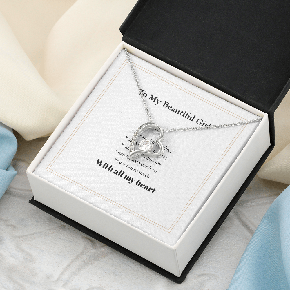 Forever Love Necklace with Custom Message Card – Personalized Gift for Her