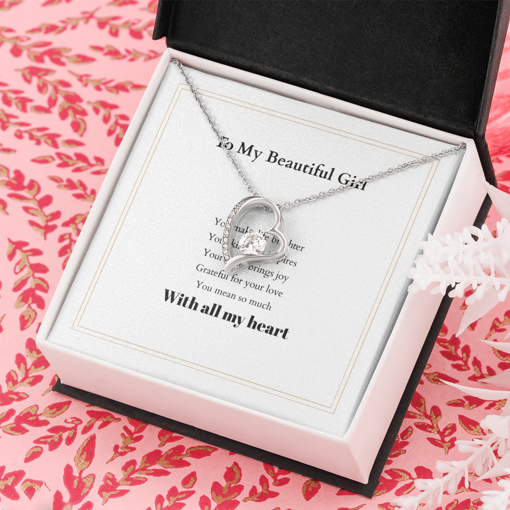 Forever Love Necklace with Custom Message Card – Personalized Gift for Her