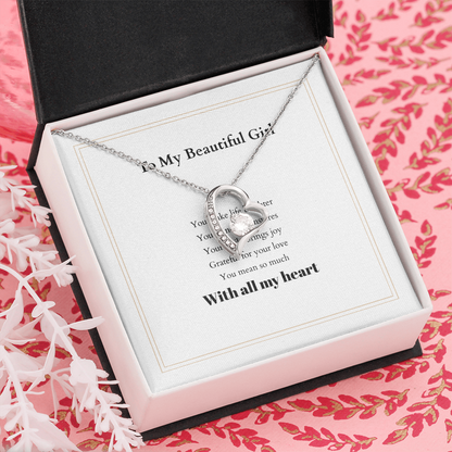 Forever Love Necklace with Custom Message Card – Personalized Gift for Her