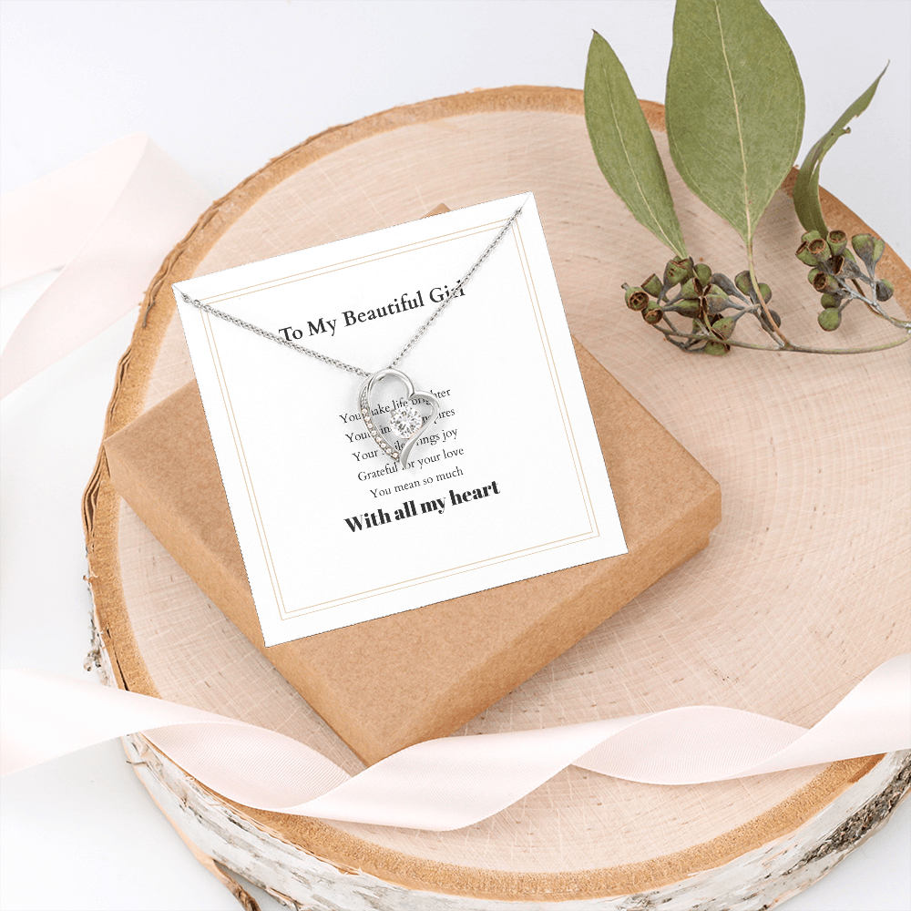 Forever Love Necklace with Custom Message Card – Personalized Gift for Her