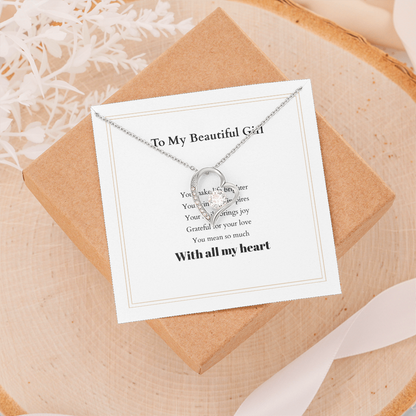 Forever Love Necklace with Custom Message Card – Personalized Gift for Her