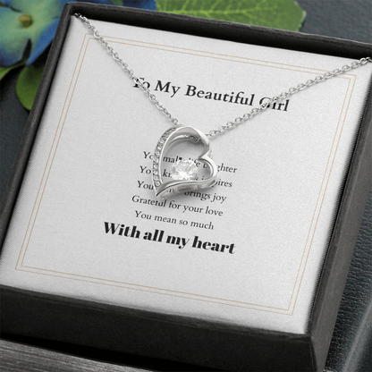 Forever Love Necklace with Custom Message Card – Personalized Gift for Her