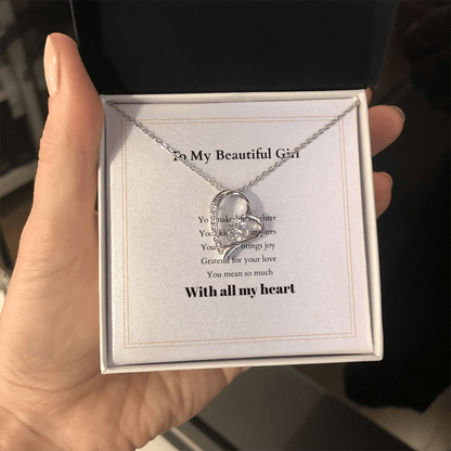 Forever Love Necklace with Custom Message Card – Personalized Gift for Her