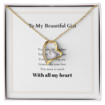 Forever Love Necklace with Custom Message Card – Personalized Gift for Her