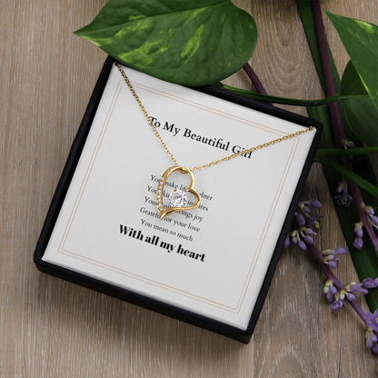 Forever Love Necklace with Custom Message Card – Personalized Gift for Her