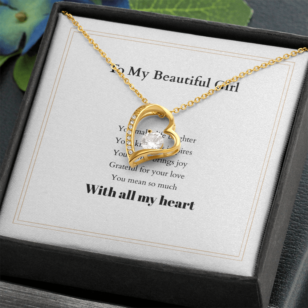 Forever Love Necklace with Custom Message Card – Personalized Gift for Her