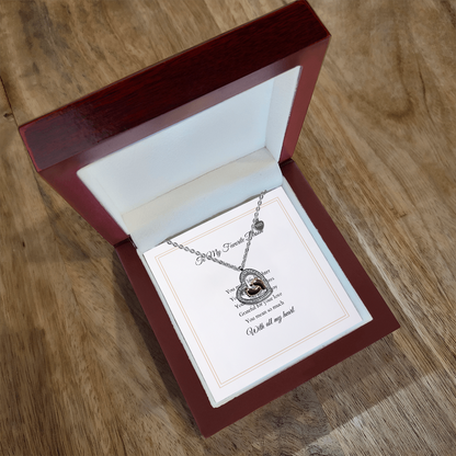 The Baby Feet Heart Necklace with Custom Message Card