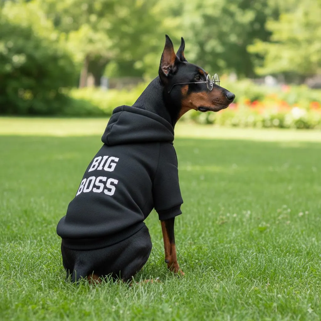 Funny Dog Hoodie – “BIG BOSS” – Cozy Pet Sweater – Gift for Pet Parents